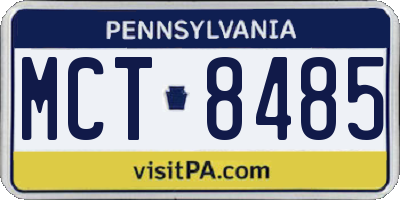 PA license plate MCT8485