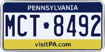 PA license plate MCT8492