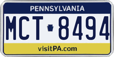 PA license plate MCT8494