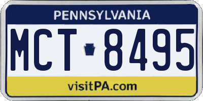 PA license plate MCT8495