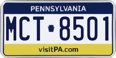PA license plate MCT8501