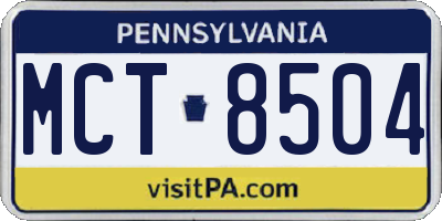 PA license plate MCT8504