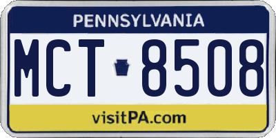 PA license plate MCT8508