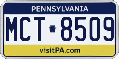 PA license plate MCT8509