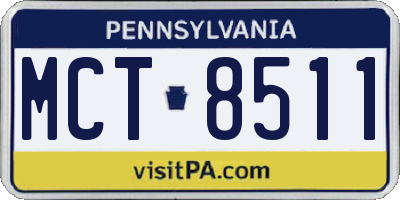 PA license plate MCT8511