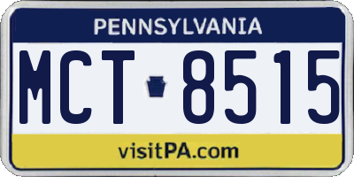 PA license plate MCT8515
