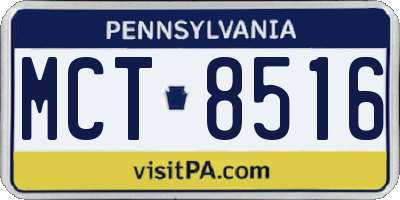 PA license plate MCT8516