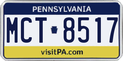 PA license plate MCT8517