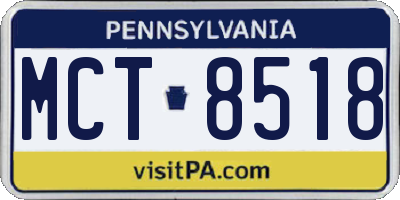 PA license plate MCT8518