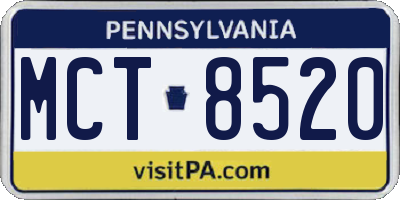 PA license plate MCT8520