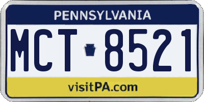 PA license plate MCT8521