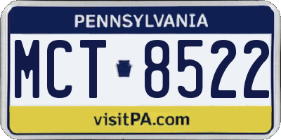 PA license plate MCT8522