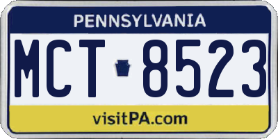 PA license plate MCT8523