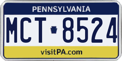 PA license plate MCT8524