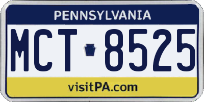 PA license plate MCT8525