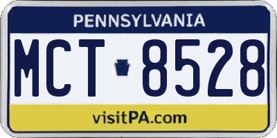 PA license plate MCT8528