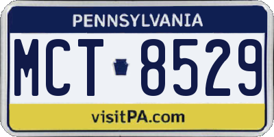 PA license plate MCT8529