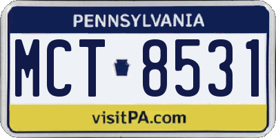 PA license plate MCT8531