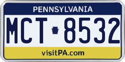 PA license plate MCT8532