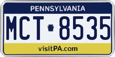 PA license plate MCT8535