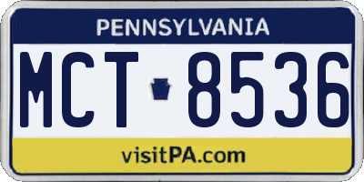 PA license plate MCT8536
