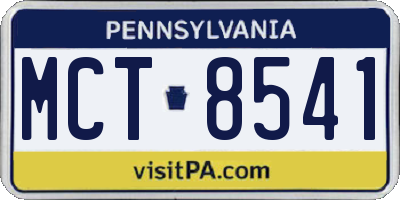 PA license plate MCT8541
