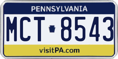 PA license plate MCT8543