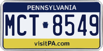 PA license plate MCT8549