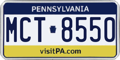 PA license plate MCT8550