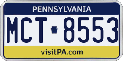 PA license plate MCT8553