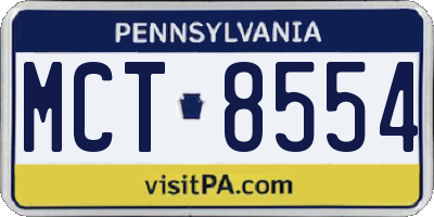 PA license plate MCT8554