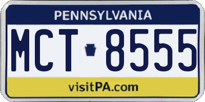 PA license plate MCT8555