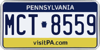 PA license plate MCT8559