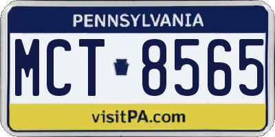 PA license plate MCT8565