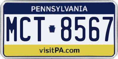 PA license plate MCT8567