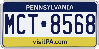 PA license plate MCT8568