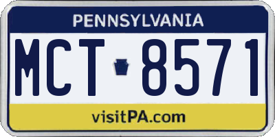 PA license plate MCT8571