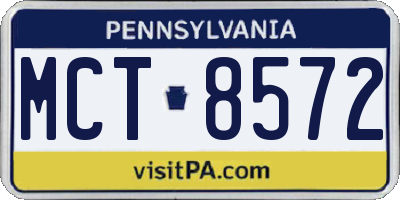 PA license plate MCT8572