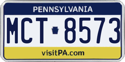 PA license plate MCT8573