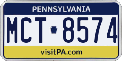 PA license plate MCT8574