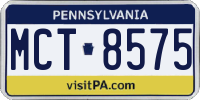 PA license plate MCT8575