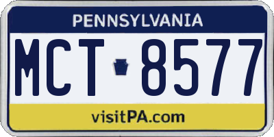 PA license plate MCT8577