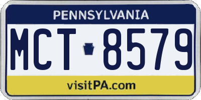 PA license plate MCT8579