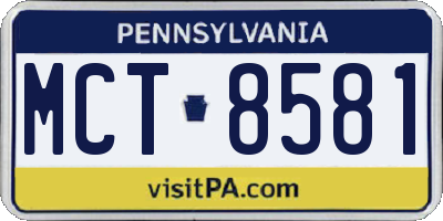 PA license plate MCT8581