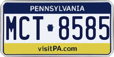 PA license plate MCT8585