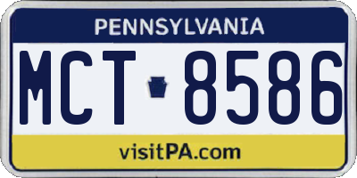 PA license plate MCT8586