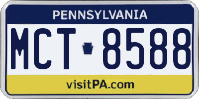 PA license plate MCT8588
