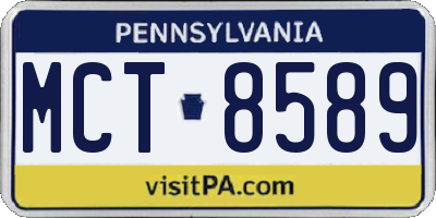 PA license plate MCT8589
