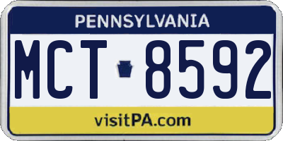 PA license plate MCT8592