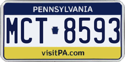 PA license plate MCT8593